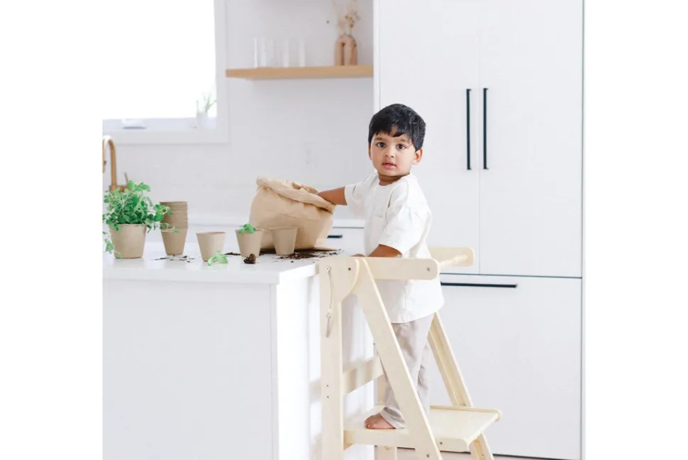 Adjustable Natural Fold N' Store Learning Tower