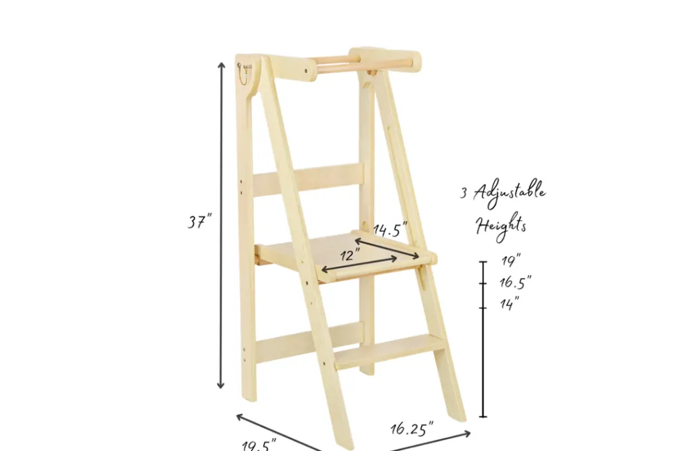 Adjustable Natural Fold N' Store Learning Tower