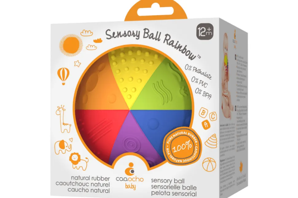 Caaocho Rainbow Sensory Ball - Made from Natural Rubber