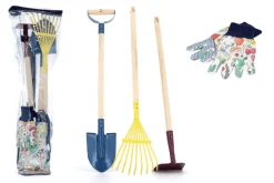 Children's Garden Tool Set (Rake, Hoe, Shovel, and Gloves)
