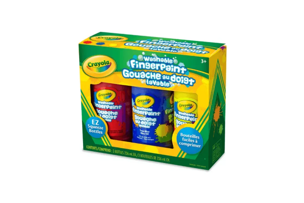 Crayola Washable Fingerpaint, 3 Bottles