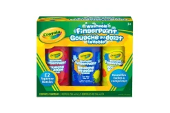 Crayola Washable Fingerpaint, 3 Bottles