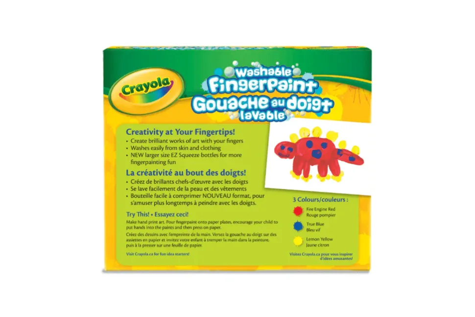 Crayola Washable Fingerpaint, 3 Bottles
