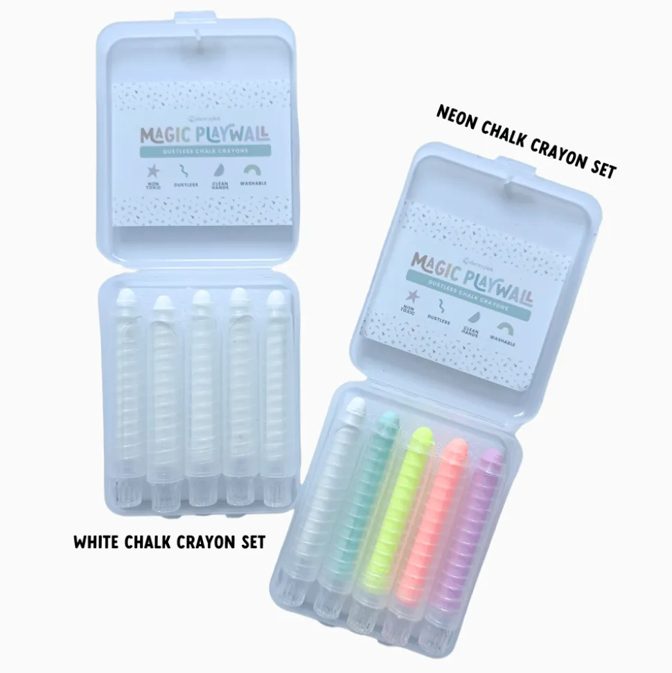 Dustless Chalk Crayons + Magnetic Holder Bundle for Magic Playwall