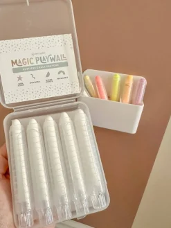 Dustless Chalk Crayons + Magnetic Holder Bundle for Magic Playwall