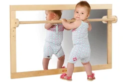 Infant Toddler Mirror with Wooden Bar