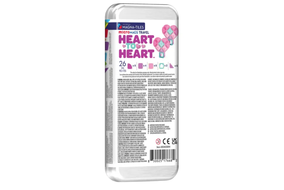 MAGNA-TILES® microMAGS Heart to Heart 26 Piece Travel Set