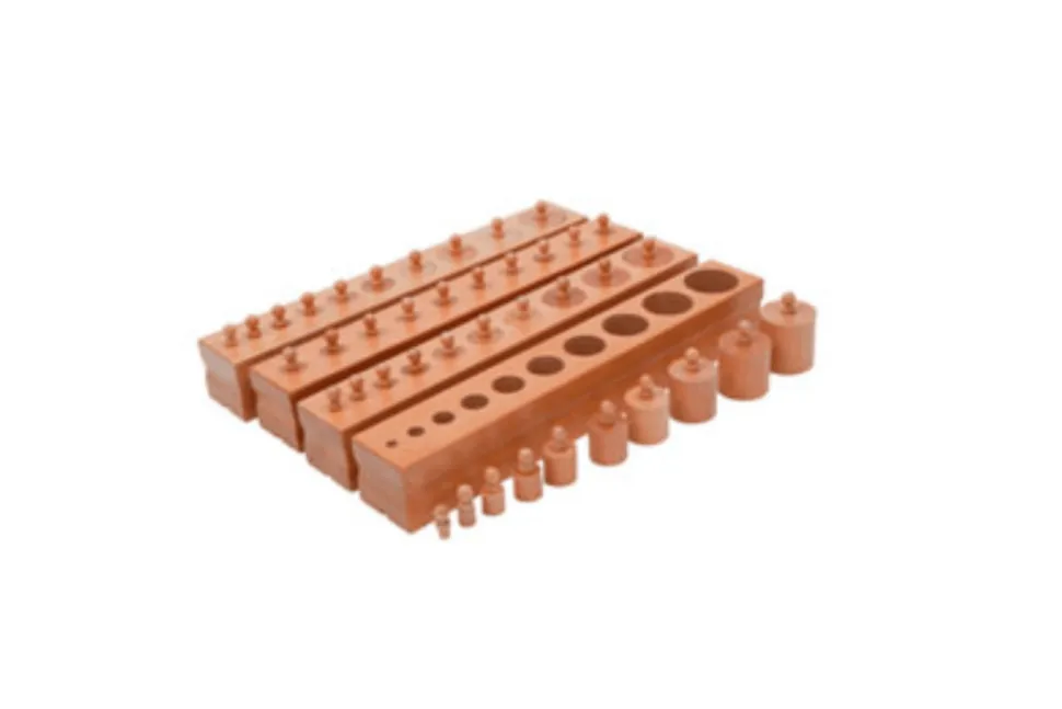 Montessori Cylinder Blocks (Set of 4) & Stand