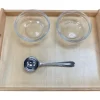 Montessori Spooning Activity - includes Scoop, Tray, and Bowls