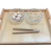 Montessori Tonging Activity - Acorns - includes Tongs, Tray, Bowls and Wooden Acorns