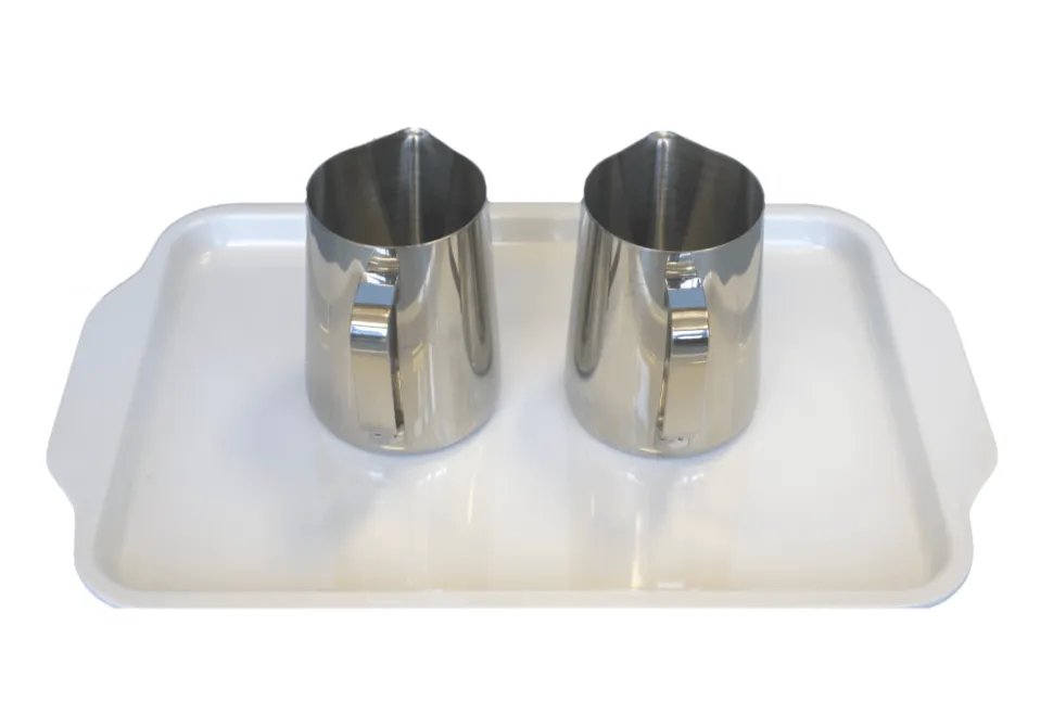 Montessori Wet Pouring Activity - includes 2 Metal Pitchers & Melamine Tray