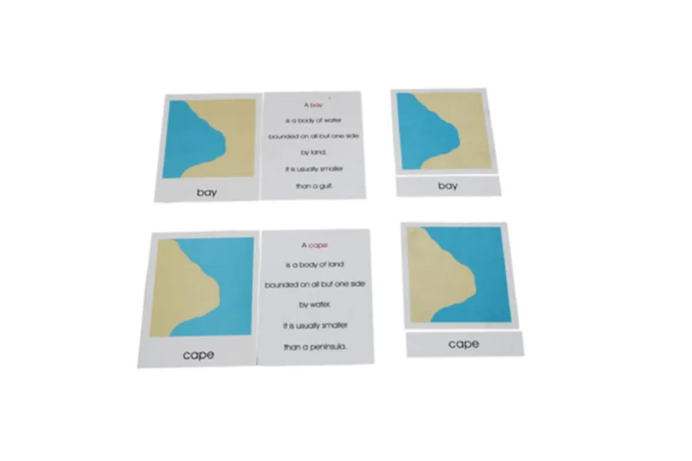 Nomenclature Cards of Land and Water Forms: Set 1 and Set 2 (Cards Only)