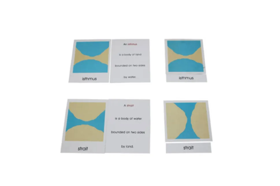 Nomenclature Cards of Land and Water Forms: Set 1 and Set 2 (Cards Only)