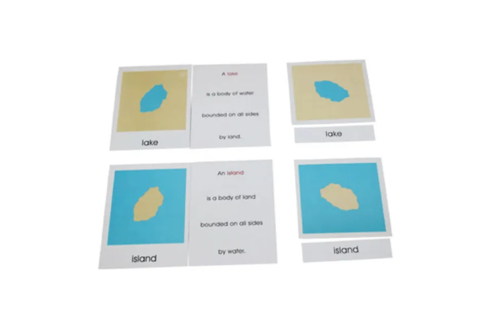 Nomenclature Cards of Land and Water Forms: Set 1 and Set 2 (Cards Only)