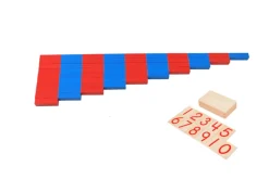 Number Rods with Cards in Wooden Box