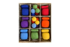Rainbow Cube-Tile-Balls Sorting Set