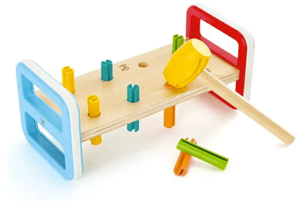 Rainbow Pound-A-Peg Bench - Hape