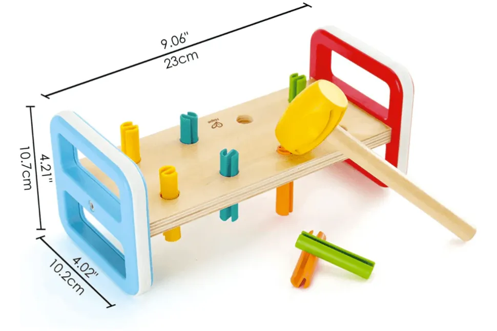 Rainbow Pound-A-Peg Bench - Hape