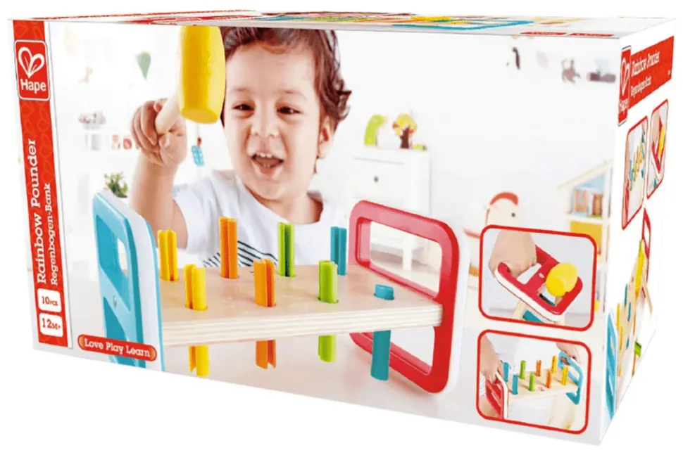 Rainbow Pound-A-Peg Bench - Hape