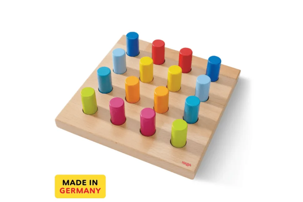 Rainbow Whirls Wooden Sorting and Stacking Game