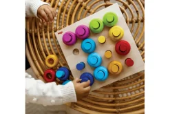 Rainbow Whirls Wooden Sorting and Stacking Game
