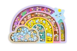 Rainbow Wooden Beads (400 pieces)