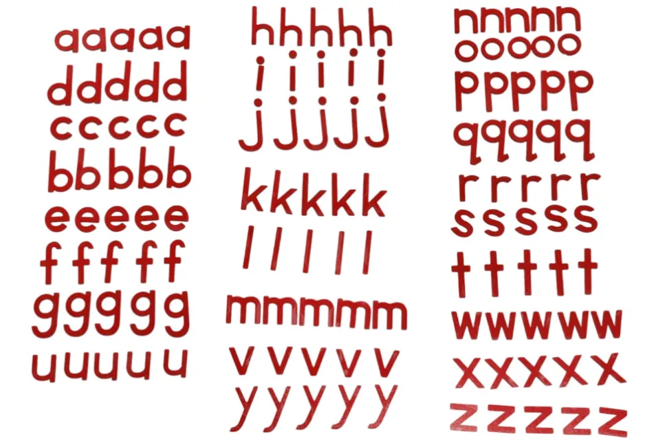 Small Movable Alphabet with Box: Print (Black or Red)