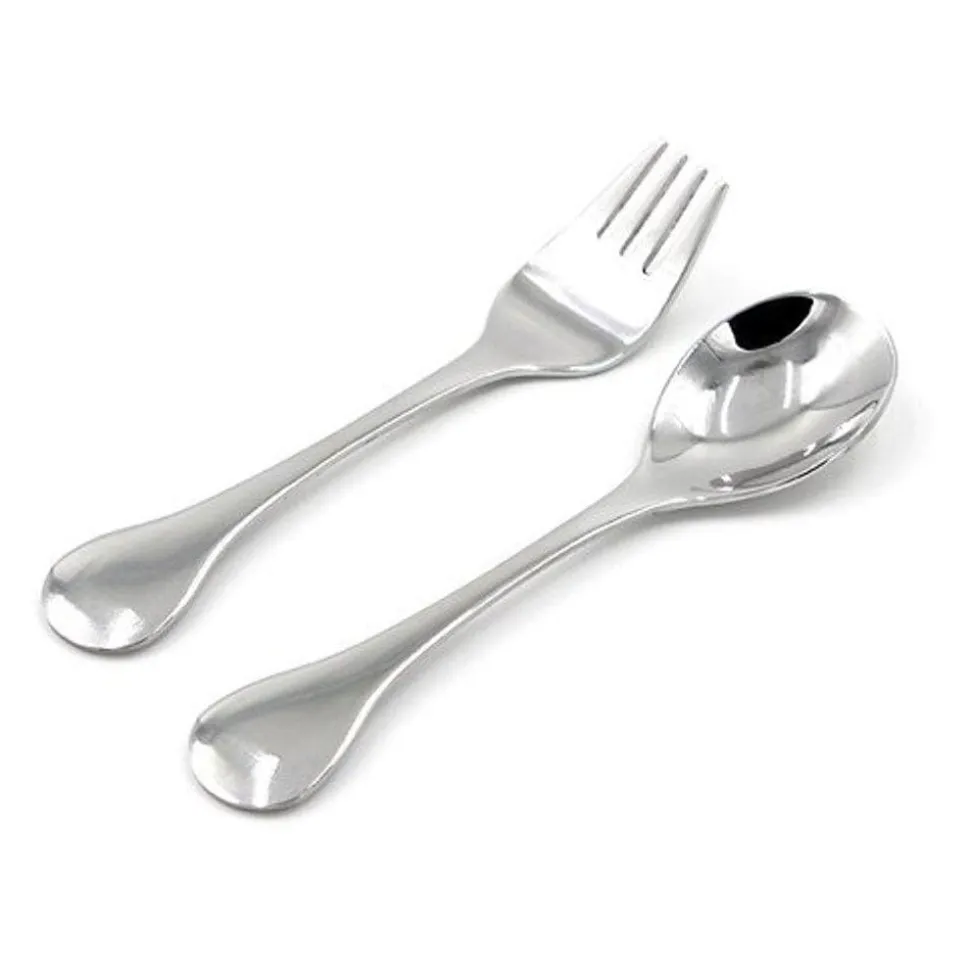 Stainless Steel Toddler Fork and Spoon Set