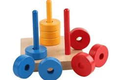 Three Pegs with Small Rings