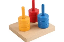 Three Pegs with Small Rings