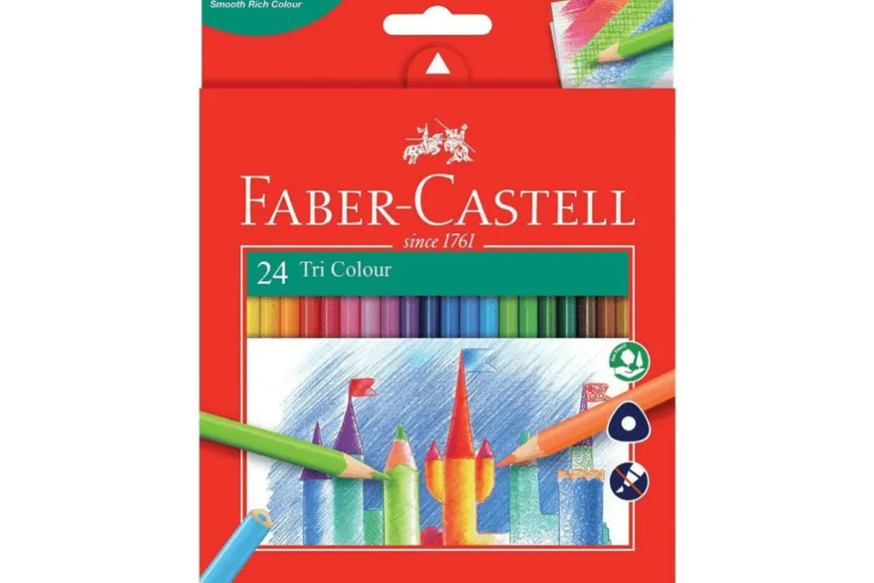 Triangular Colour EcoPencils - 24 Assorted Colours