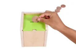 Wooden Box with 2 Lids for Inserting or Dropping