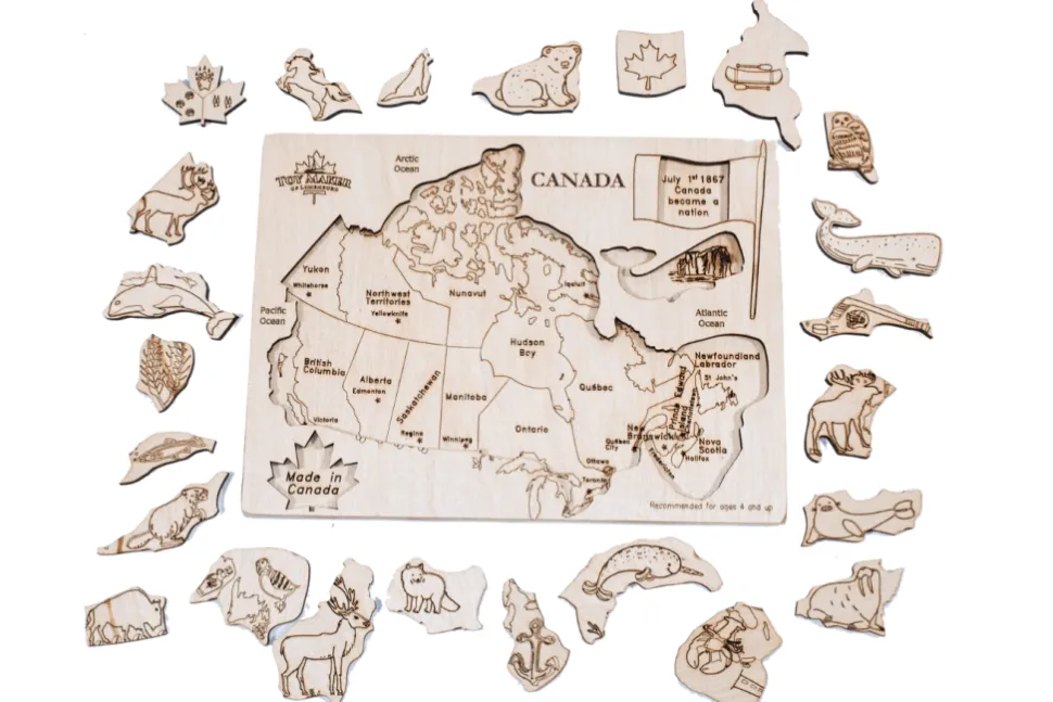 Wooden Map of Canada Puzzle