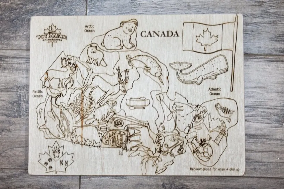 Wooden Map of Canada Puzzle